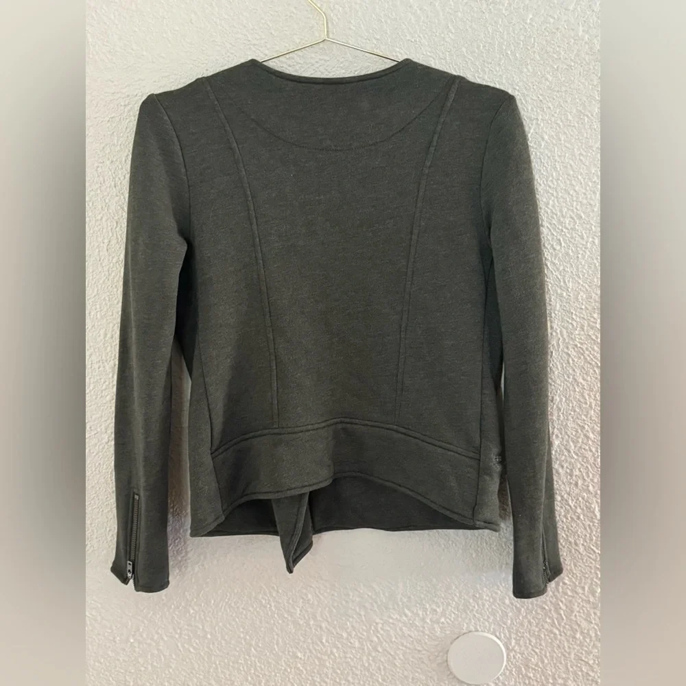Athleta Belvedere Moto Jacket In Olive Green Size Medium - Picture 3 of 6